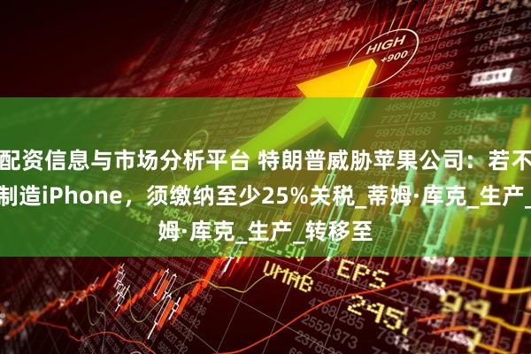 配资信息与市场分析平台 特朗普威胁苹果公司：若不在美国制造iPhone，须缴纳至少25%关税_蒂姆·库克_生产_转移至